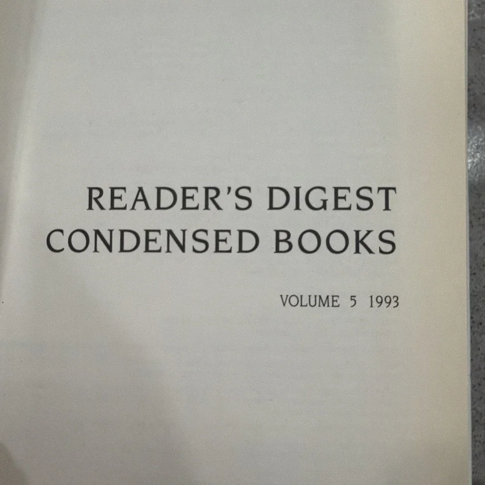 Reader's Digest Condensed Books Vol 5 1993 HC Thunder Point, Whispers, Final...